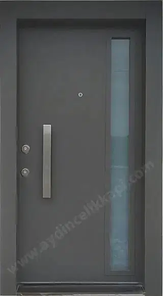 camlı çelik kapı